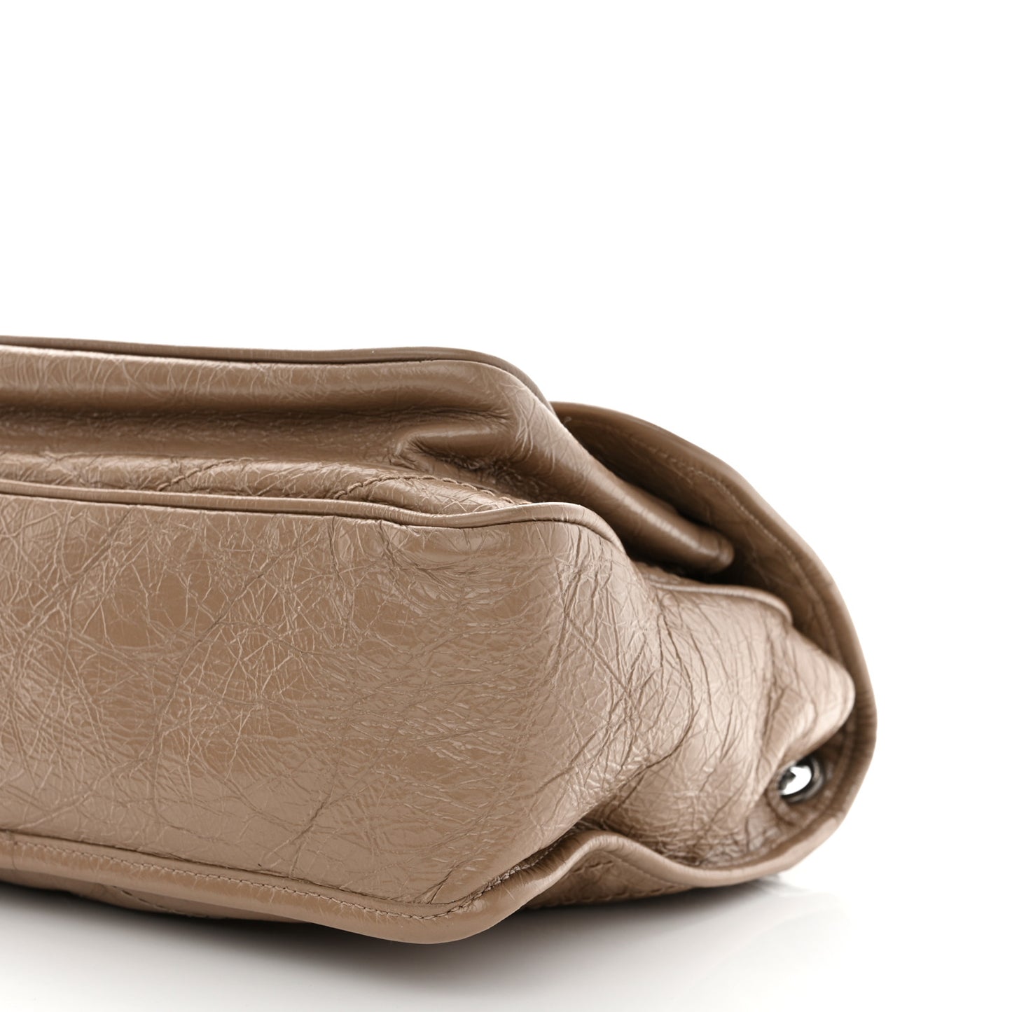 Crinkled Calfskin Matelasse Monogram Medium Niki Chain Satchel Light Natural