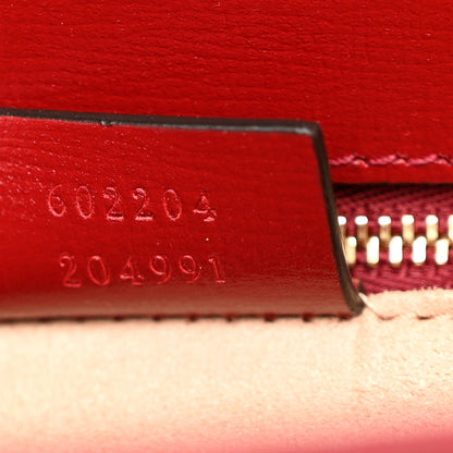 Gucci GG Supreme Monogram Azalea Calfskin Horsebit 1955 Shoulder Bag Beige Ebony New Cherry Red 7 of 11