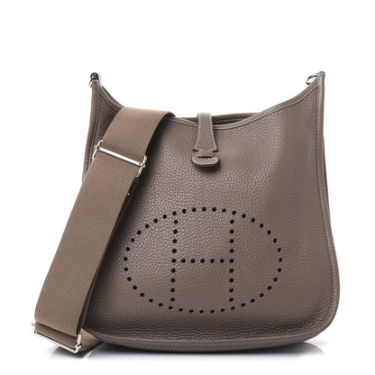 Hermes Taurillon Clemence Evelyne III PM Etoupe 1 of 8