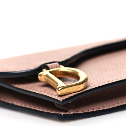Christian Dior Grained Calfskin Saddle Card Holder Blush 9 of 10