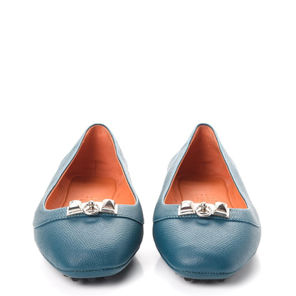 Hermes Epsom Liberty Ballerina Flats 36.5 Bleu Curacao 2 of 8