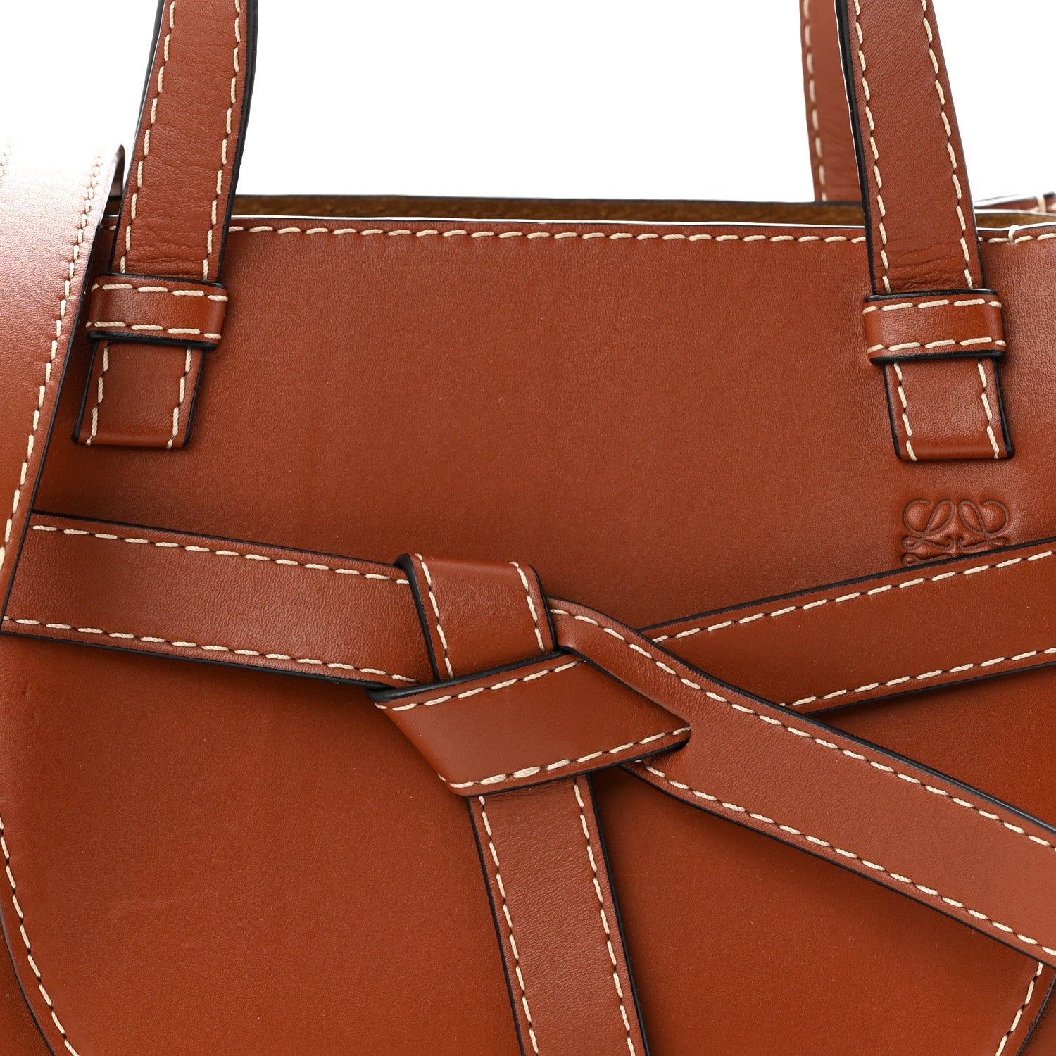 Loewe Soft Calfskin Mini Gate Tote Rust 8 of 11