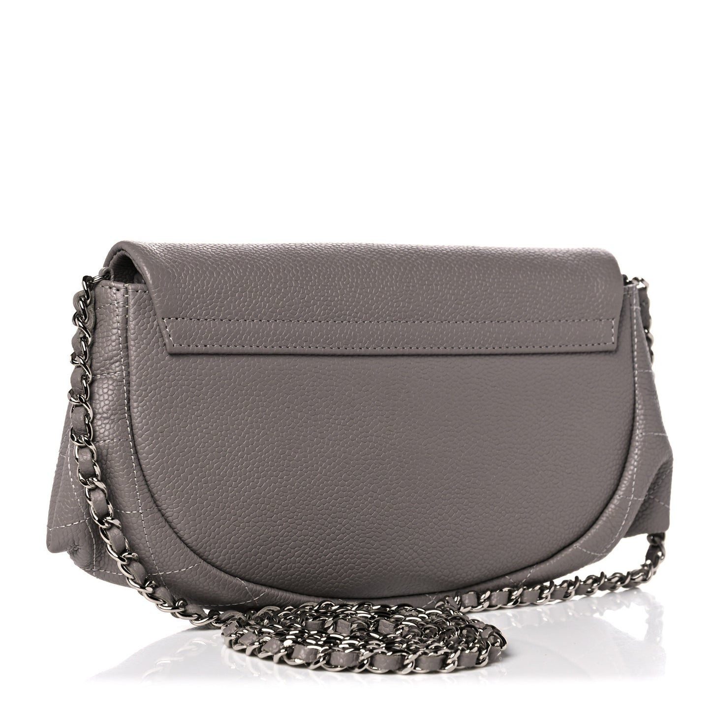 Caviar Half Moon Wallet On Chain WOC Light Grey