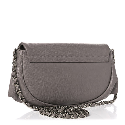 Chanel Caviar Half Moon Wallet On Chain WOC Light Grey 3 of 12