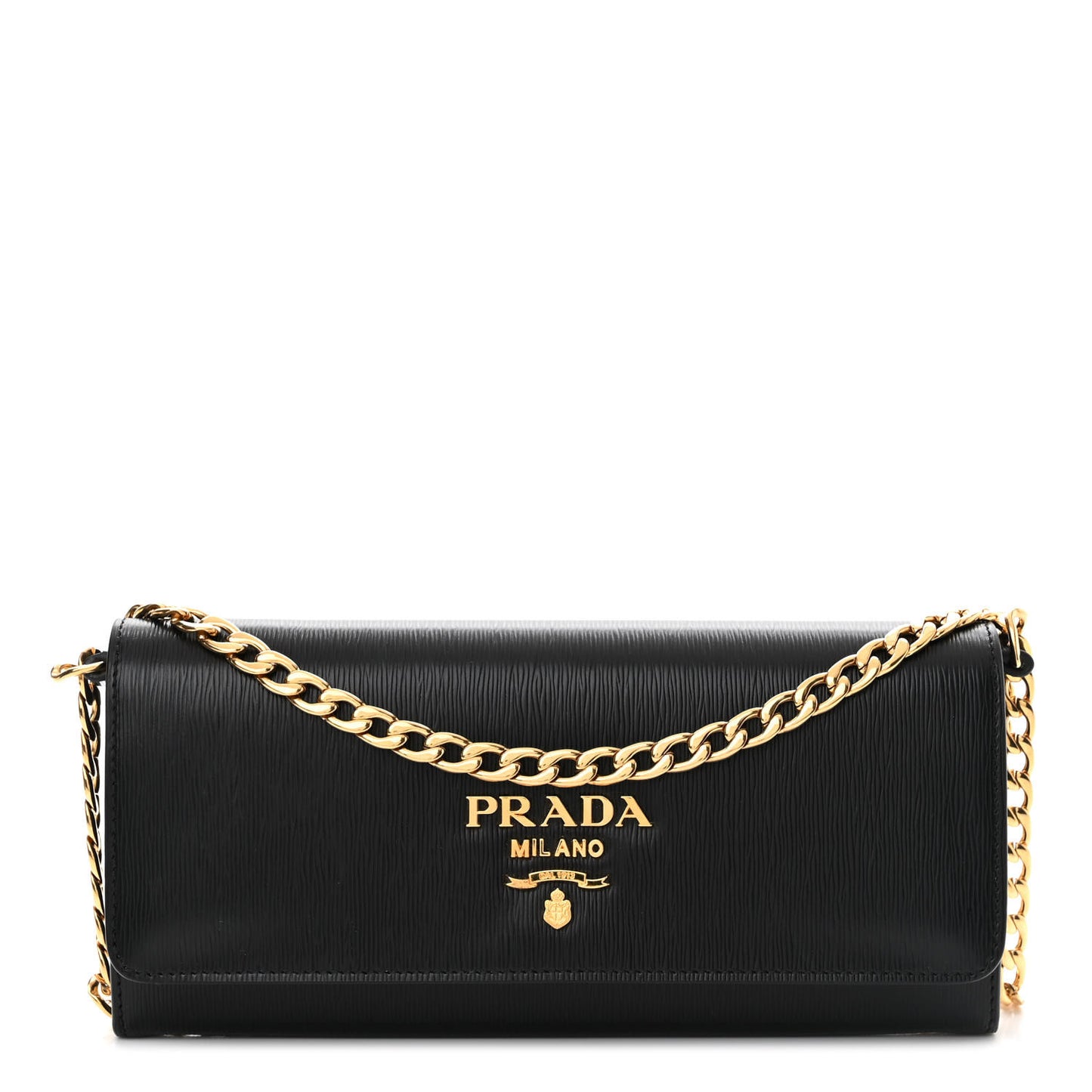 Vitello Move Metal Oro Chain Wallet Black