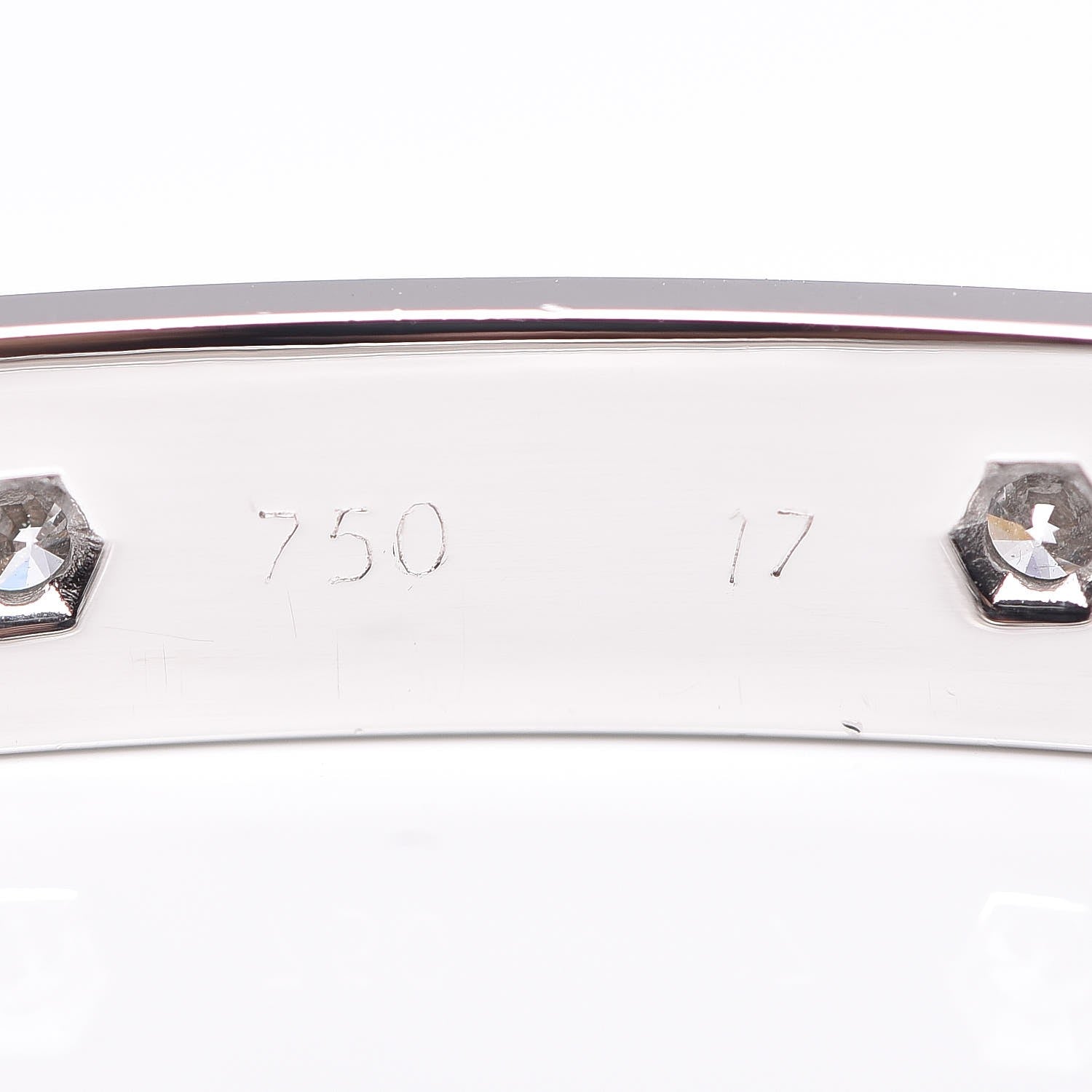 Cartier 18K White Gold 10 Diamond LOVE Bracelet 17 5 of 7
