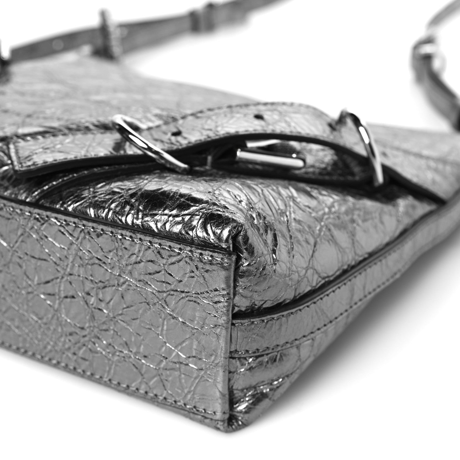 Givenchy Metallic Calfskin Small Voyou Bag Silver 9 of 9