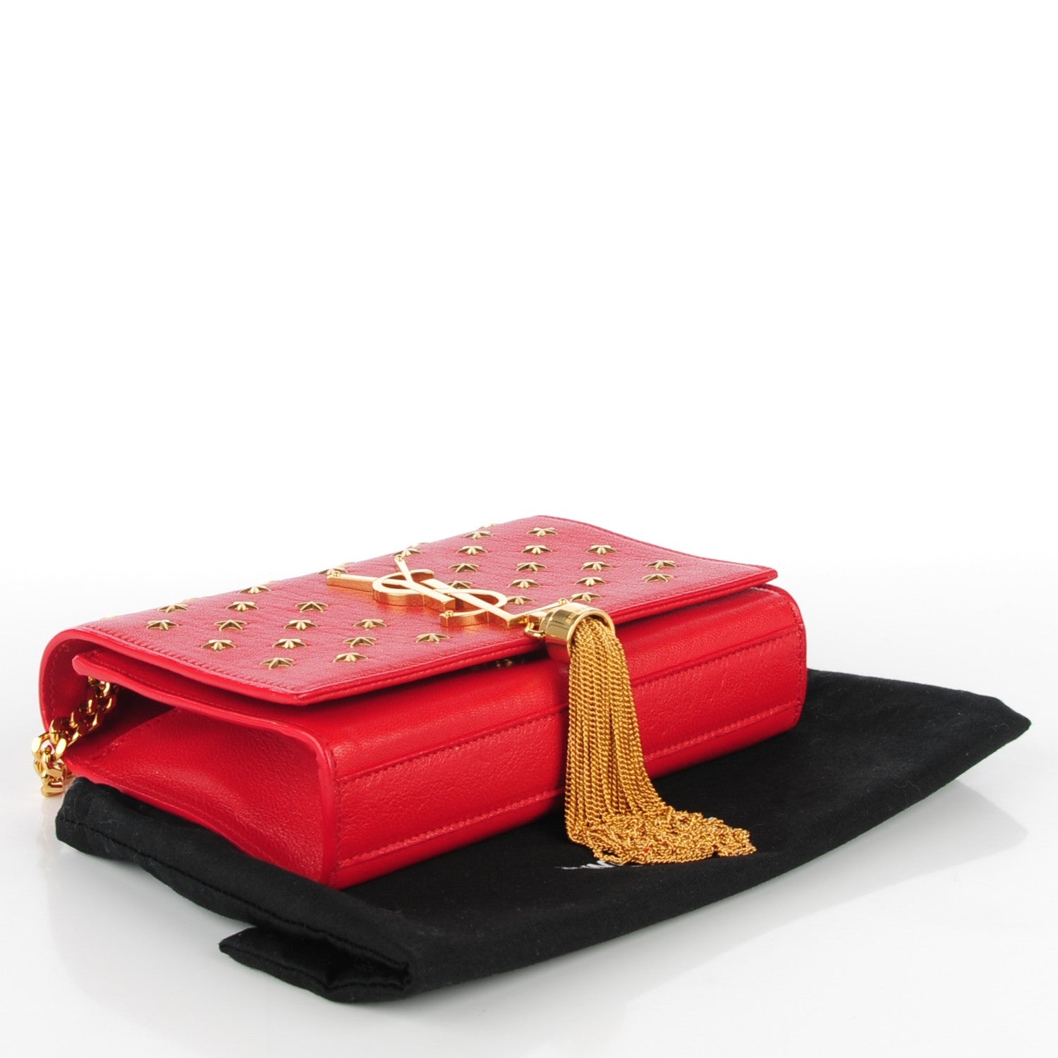 Saint Laurent SAINT LAUREN Monogram Calfskin Medium Star Print Tassle Chain Shoulder Bag 4 of 8