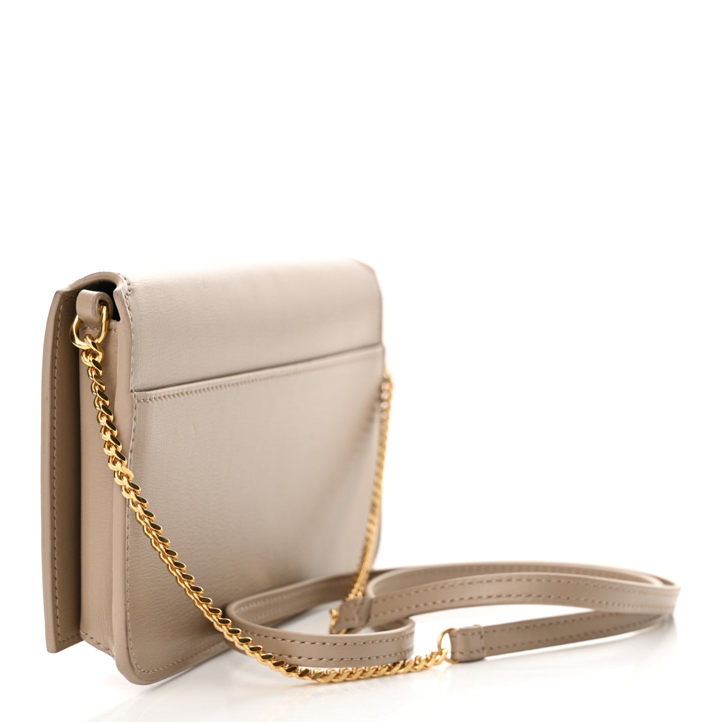 Smooth Calfskin Monogram Phone Holder Crossbody Dark Beige
