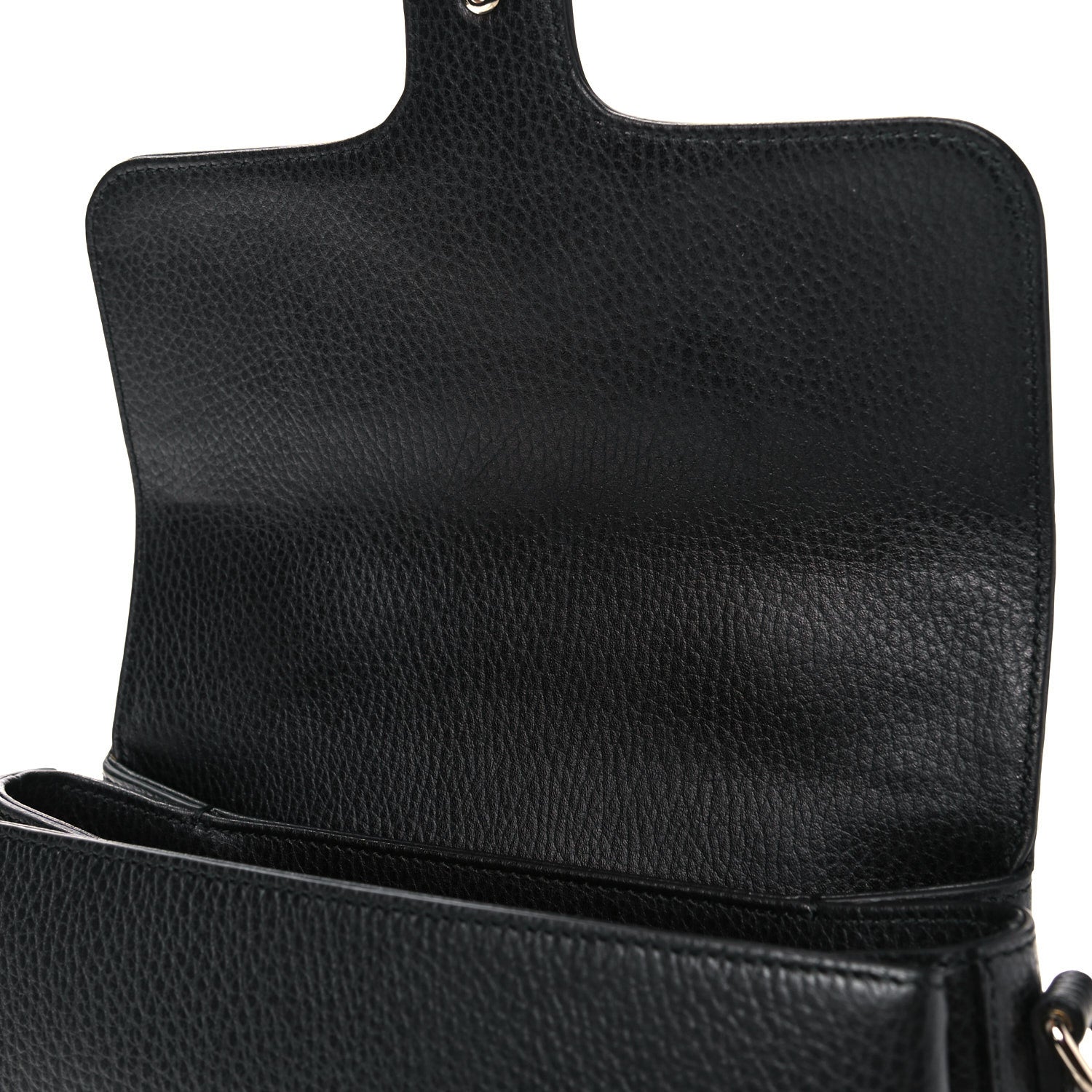 Gucci Dollar Calfskin Interlocking G Top Handle Shoulder Bag Black 13 of 13