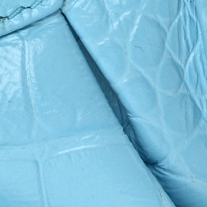 Balenciaga Extra Supple Calfskin Crocodile Embossed Le Cagole Shoulder Bag XS Cyan 9 of 11