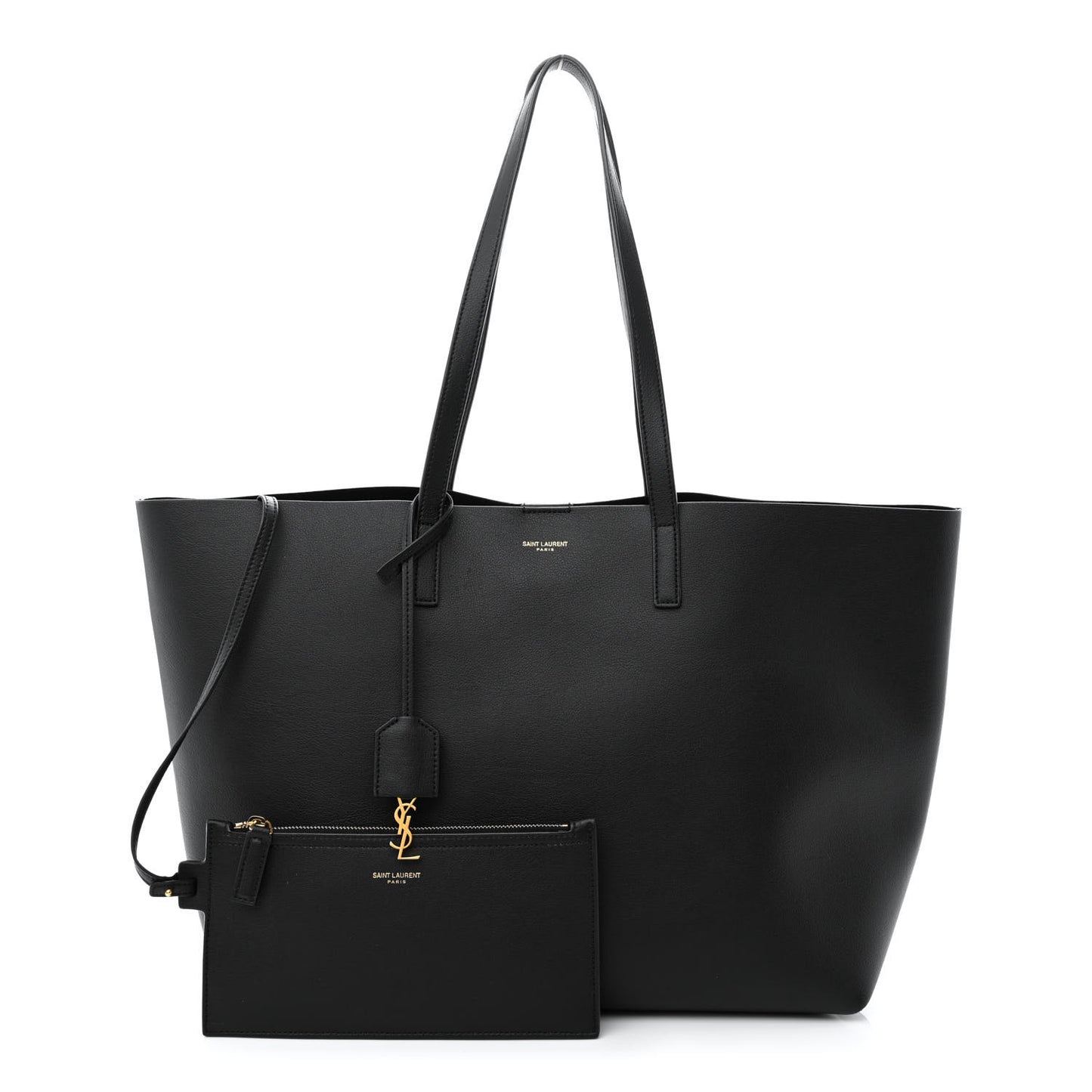 Calfskin Large Shopping Tote Black
