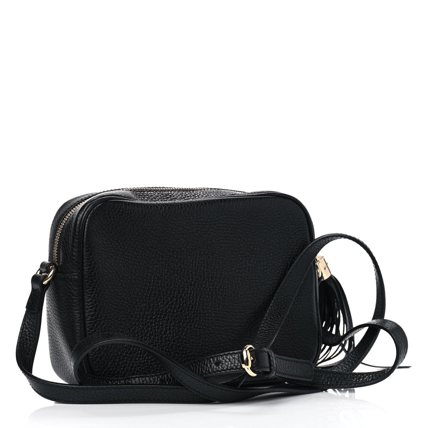 Pebbled Calfskin Small Soho Disco Bag Black