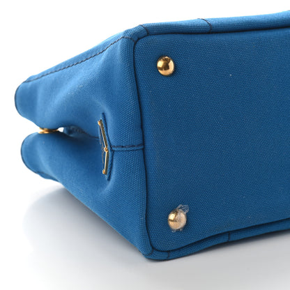 Prada Canapa Small Logo Tote Azzurro 7 of 8