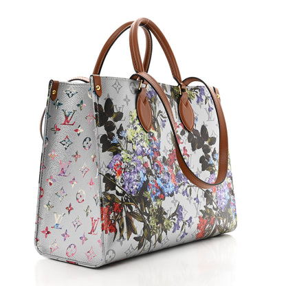 Louis Vuitton Metallic Monogram LV Garden OnTheGo MM Silver 3 of 10