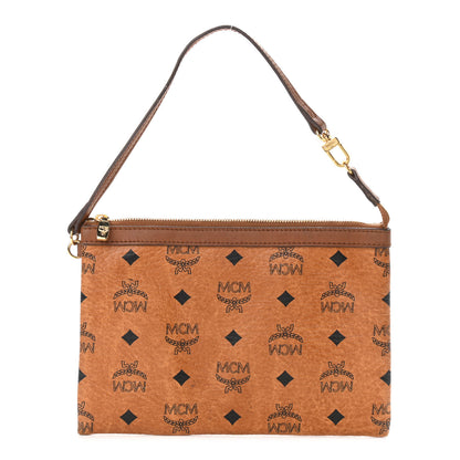 MCM Visetos Liz Shopper Tote Pouch Cognac 1 of 10