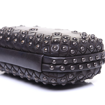 Bottega Veneta Waxy Nappa Intrecciato Knot Studded Clutch Black 7 of 13