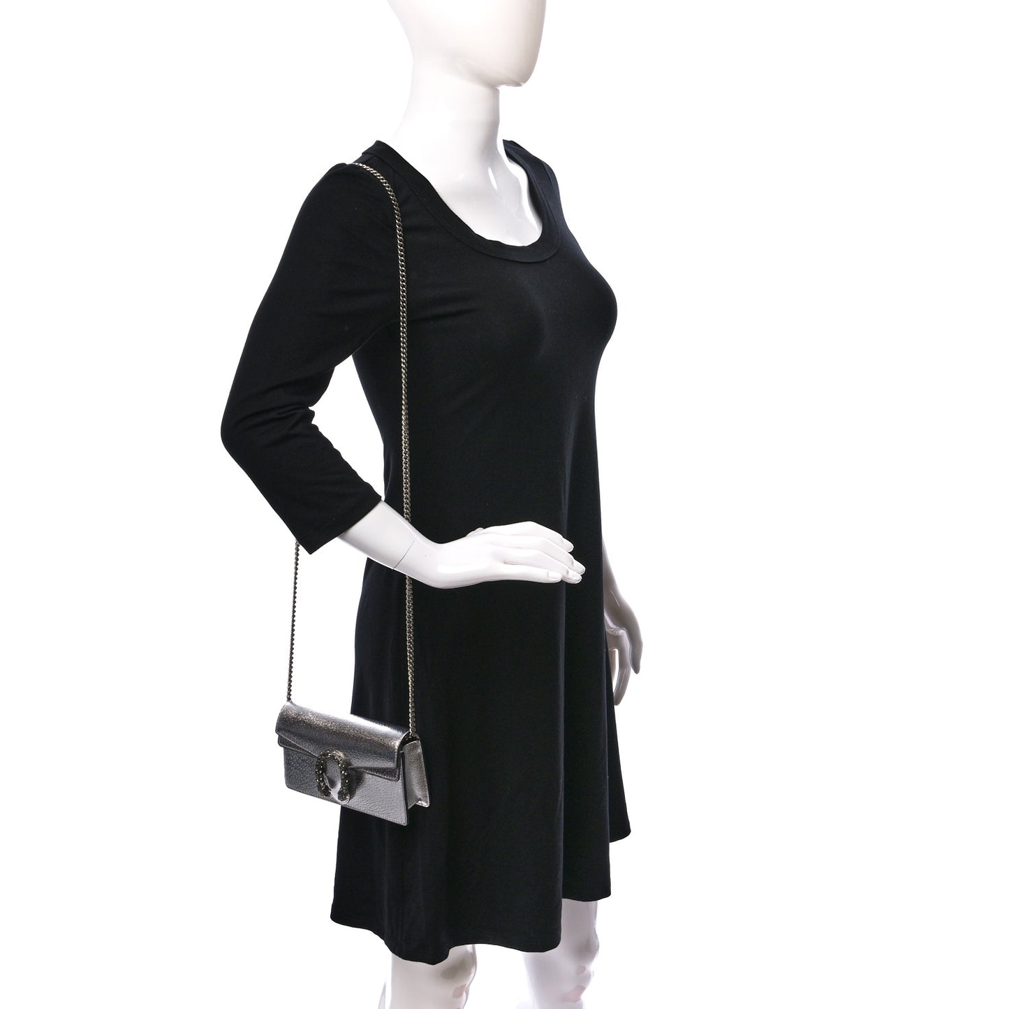 Metallic Calfskin Super Mini Dionysus Shoulder Bag Silver