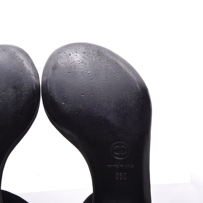 Chanel Lambskin Pearl Thong Sandals 38 Black 22 of 24