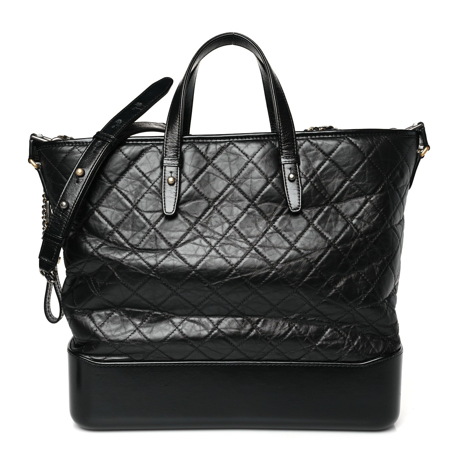 Chanel Aged Calfskin Quilted Large Gabrielle Shopping Tote Black 1 of 9