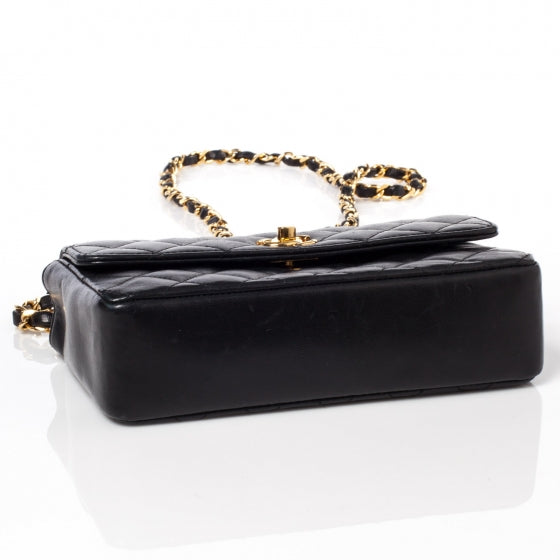 Lambskin Quilted Mini Flap Black