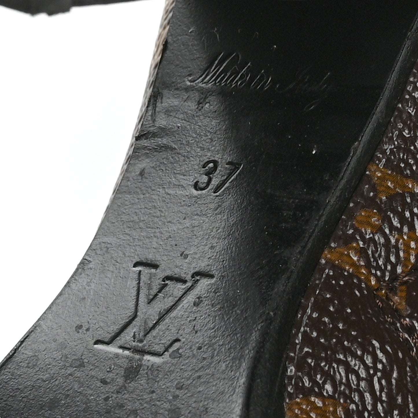 Patent Calfskin Monogram Star Trail Ankle Boots 37 Black