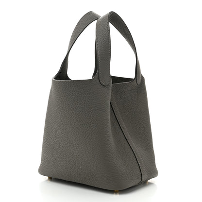 Hermes Taurillon Clemence Picotin Lock 18 PM Gris Meyer 3 of 12