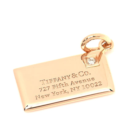 Tiffany 18K Rose Gold Diamond Envelope Charm 1 of 3