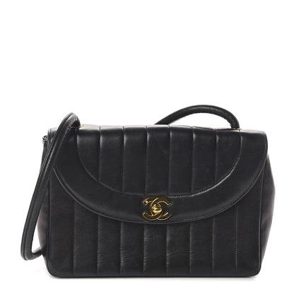 Chanel Lambskin Vertical Quilted CC Flap Shoulder Bag Black 1 of 9
