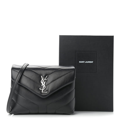 Saint Laurent Calfskin Y Quilted Monogram Toy Loulou Crossbody Bag Black 14 of 14