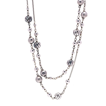 David Yurman Sterling Silver Quatrefoil Bead Chain Necklace 1 of 3