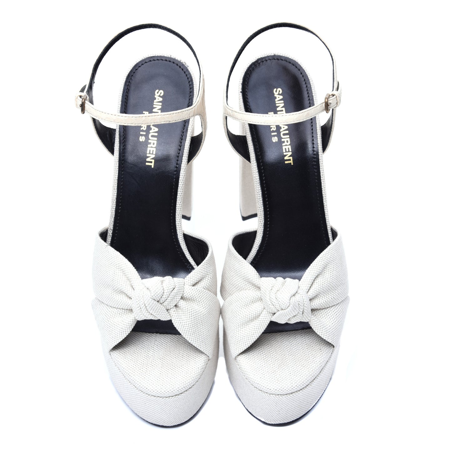 Canvas Bianca 125 Platform Sandals 38 Cream
