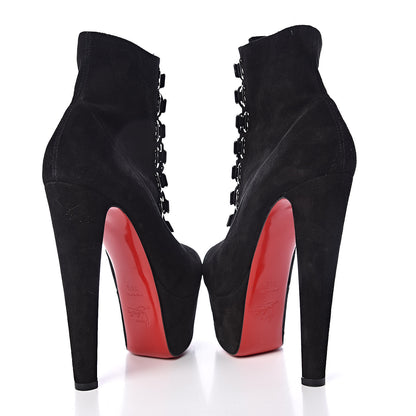 Christian Louboutin Suede Troopista 160 Platform Ankle Boots 38.5 Black 6 of 10