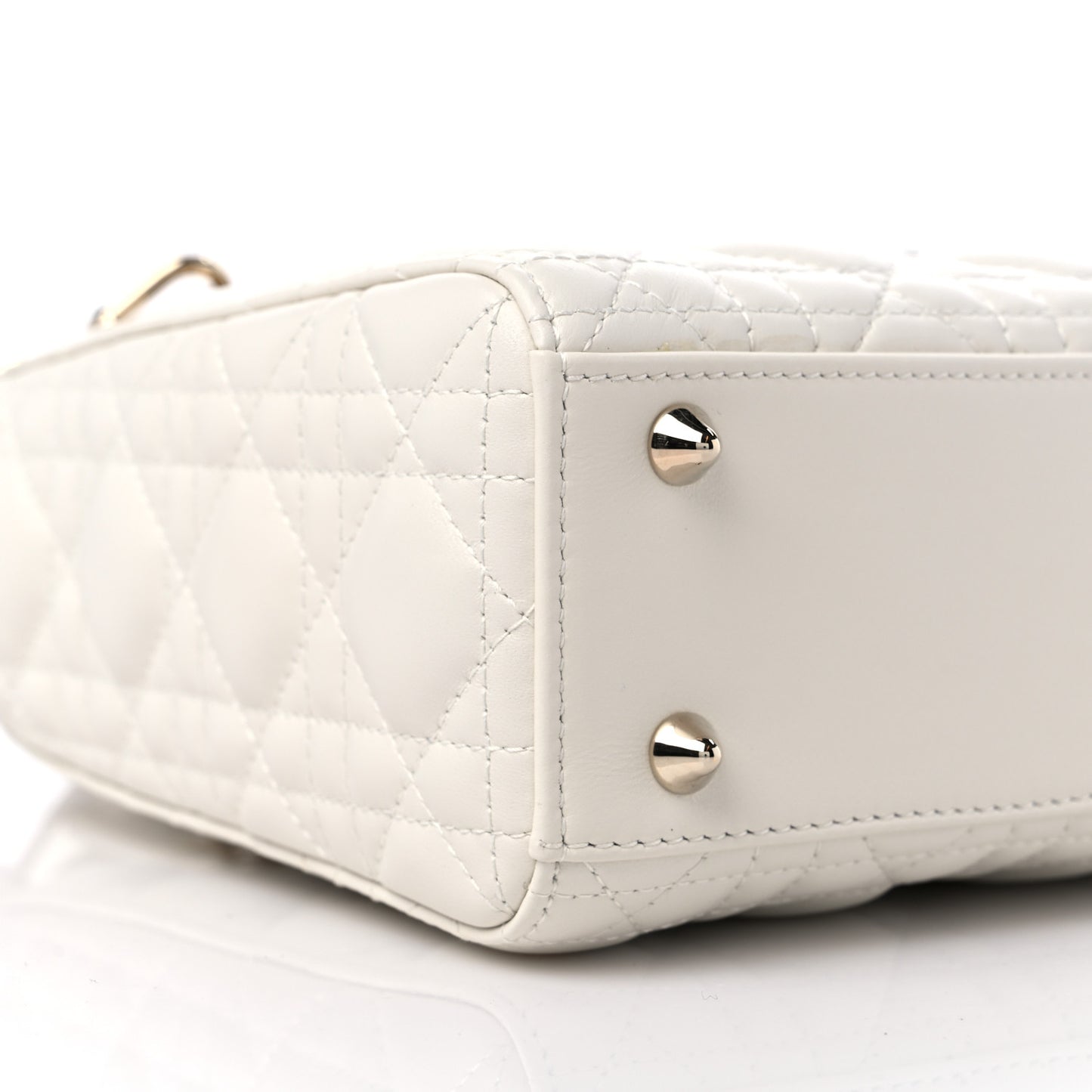 Lambskin Cannage Small My ABCDior Lady Dior White