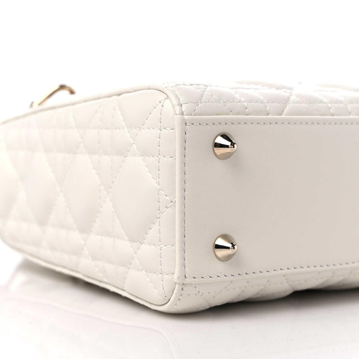Christian Dior Lambskin Cannage Small My ABCDior Lady Dior White 7 of 9