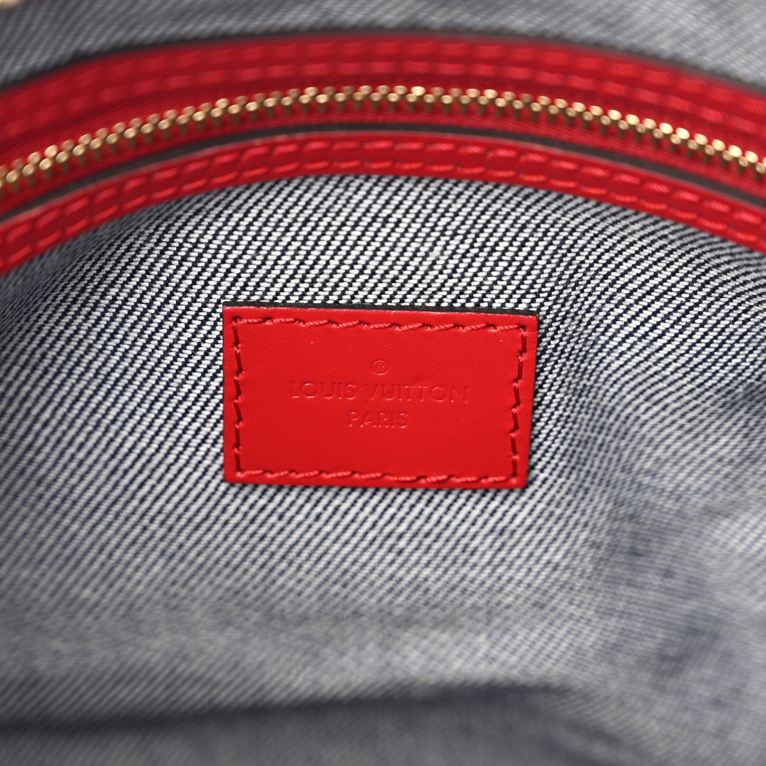 Louis Vuitton Denim Damier Monogram Patchwork Speedy Bandouliere 30 Blue Rouge 6 of 12