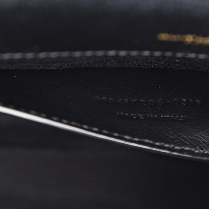 Saint Laurent Grain De Poudre Matelasse Chevron Medium Monogram Satchel Black 6 of 9