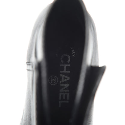 Chanel Calfskin Cap Toe Short Boots 37.5 Black 5 of 7