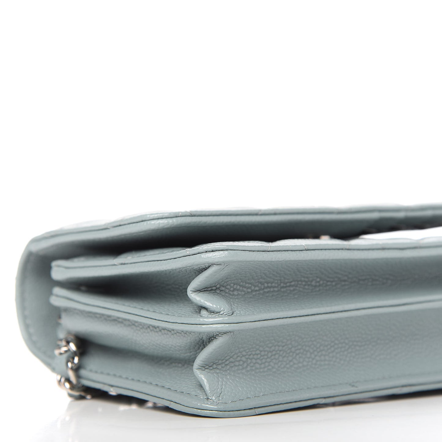 Caviar Quilted Mini Wallet On Chain WOC Blue