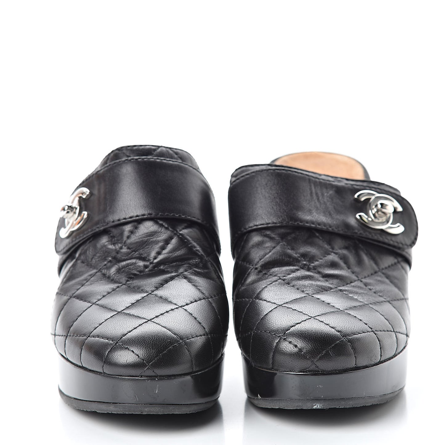 Lambskin Quilted CC Mules 40.5 Black