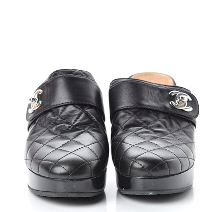 Chanel Lambskin Quilted CC Mules 40.5 Black 2 of 11