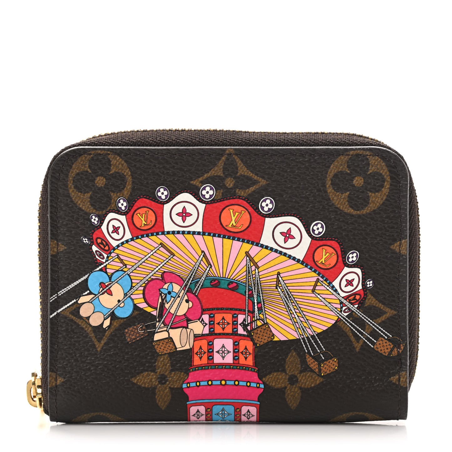 Monogram 2020 Christmas Animation Swing Ride Zippy Coin Purse Pink Poppy