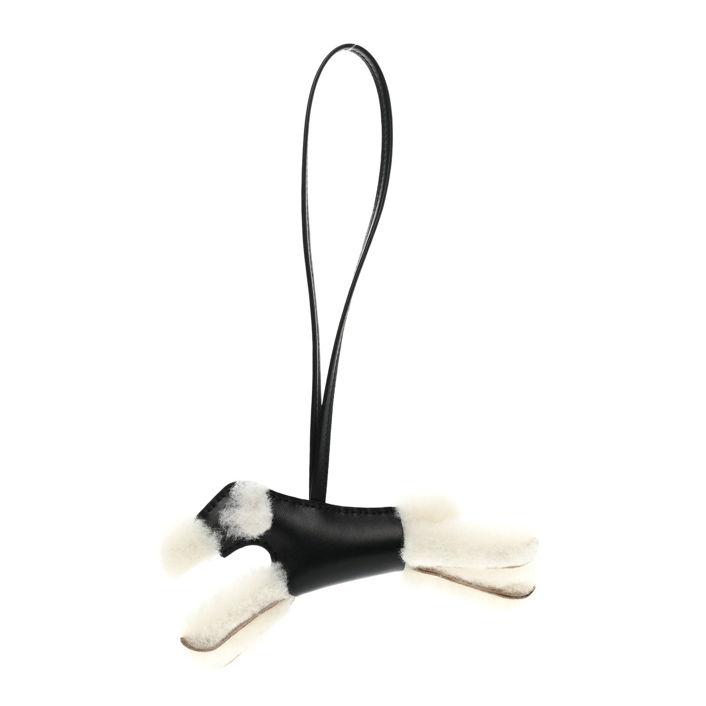 Milo Lambskin Shearling Budy Charm Black