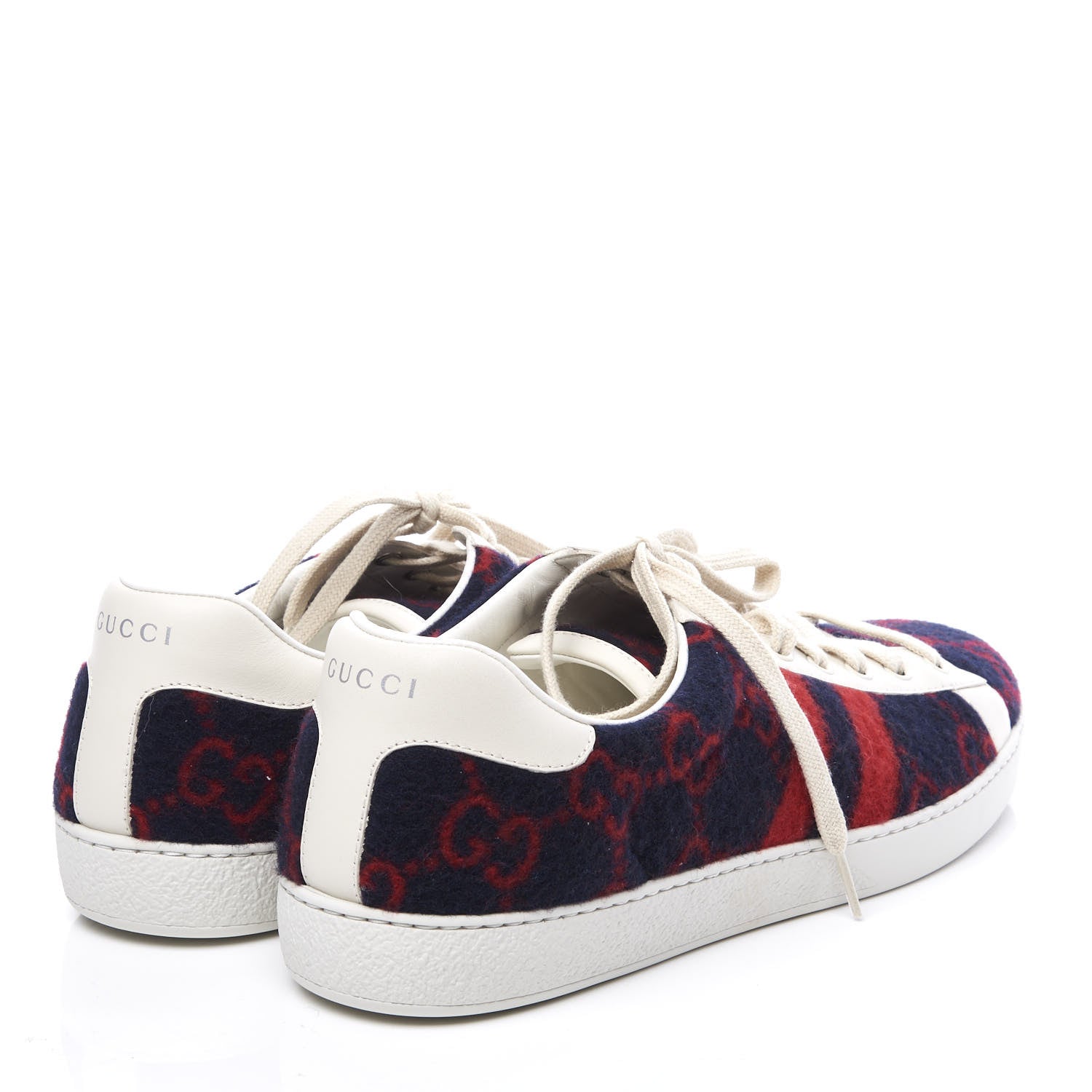 Gucci Covered Wool Big GG Monogram Mens Sneakers 11 Blue Red Mystic White 4 of 11