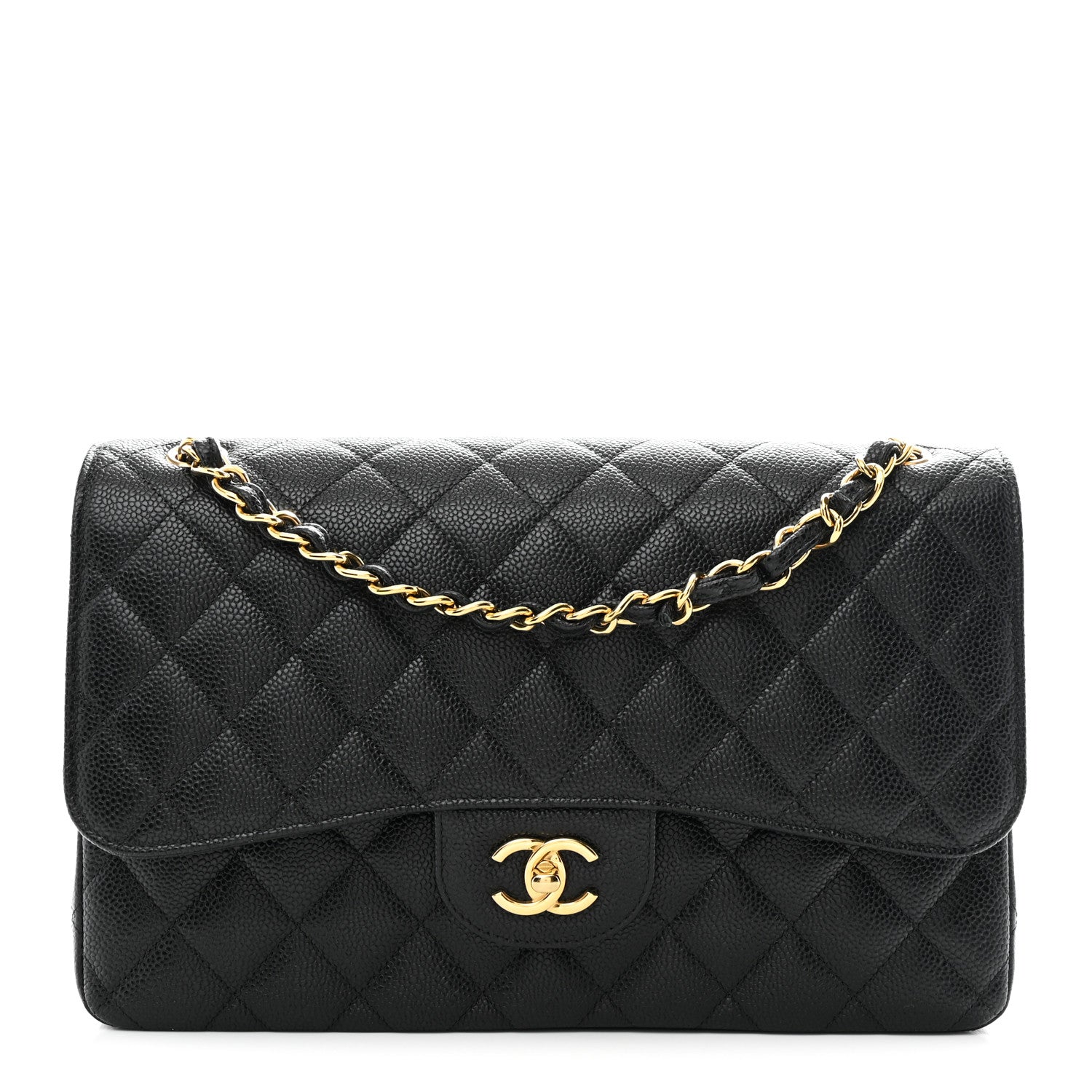 Chanel Caviar Quilted Jumbo Double Flap Black 1 of 10
