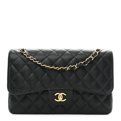 Chanel Caviar Quilted Jumbo Double Flap Black 1 of 10