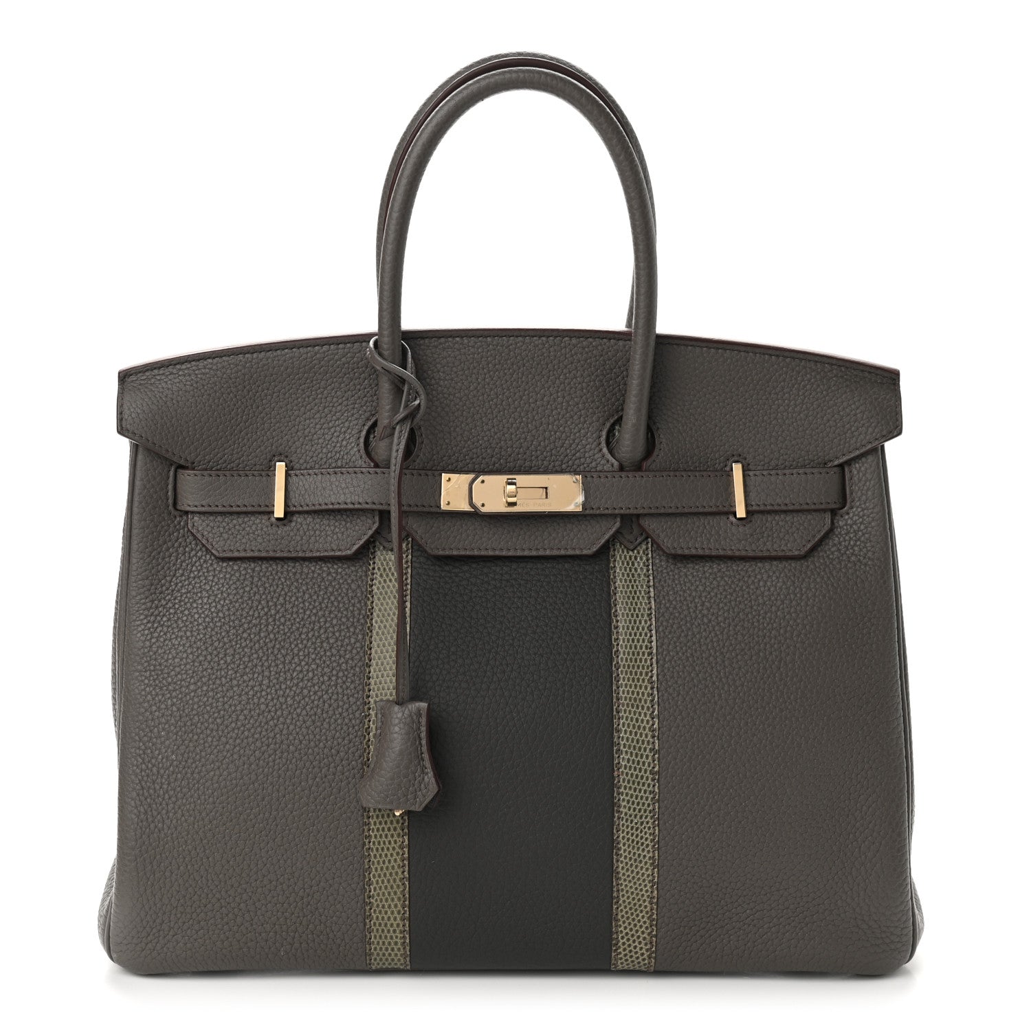 Hermes Taurillon Clemence Lizard Club Birkin 35 Etain Graphite 1 of 10