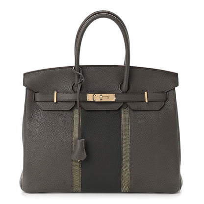 Hermes Taurillon Clemence Lizard Club Birkin 35 Etain Graphite 1 of 10