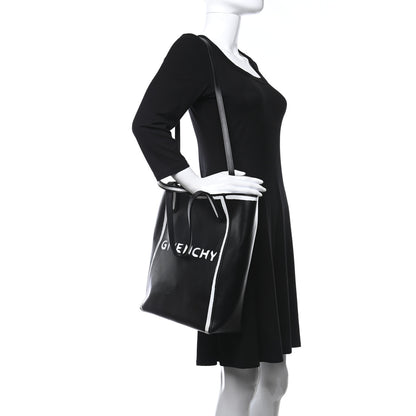 Givenchy Calfskin Logo Print Stargate Shopper Tote Black 2 of 12