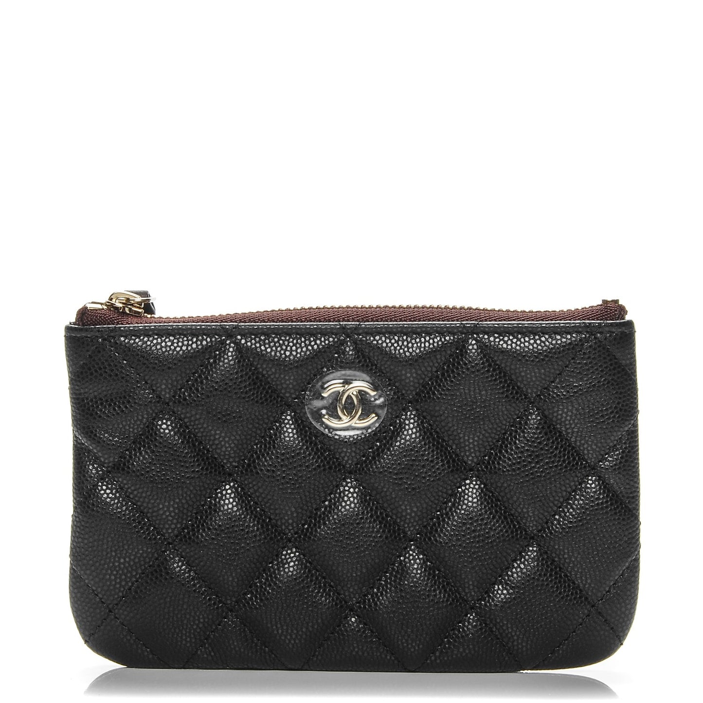 Caviar Quilted Small Cosmetic Case Black